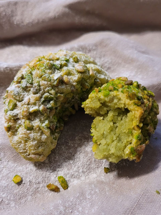 Pasta di Mandorla Mandelgebäck mit Pistazienkörner
